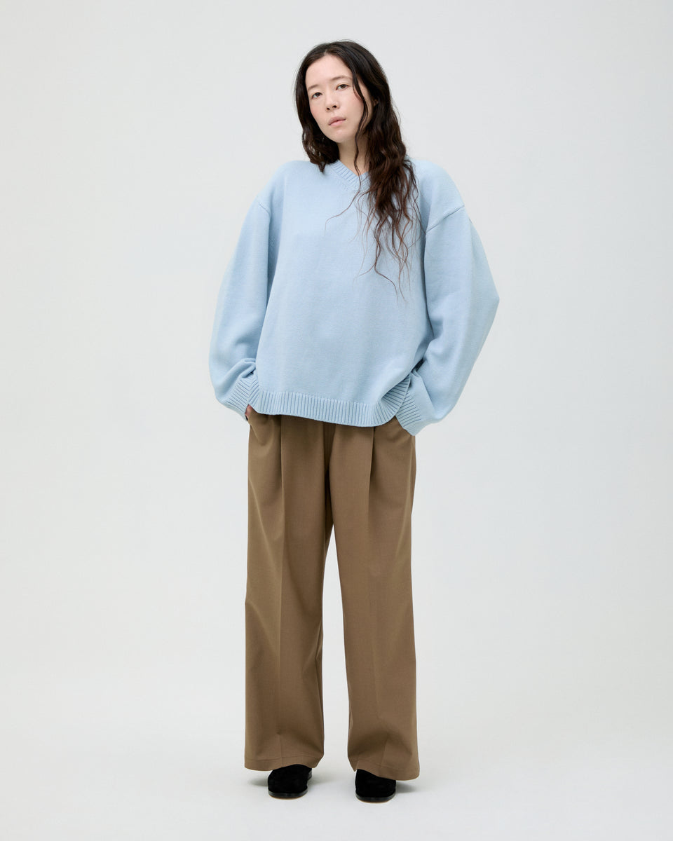 V-Neck Cotton Knit Sweater – The Fringes