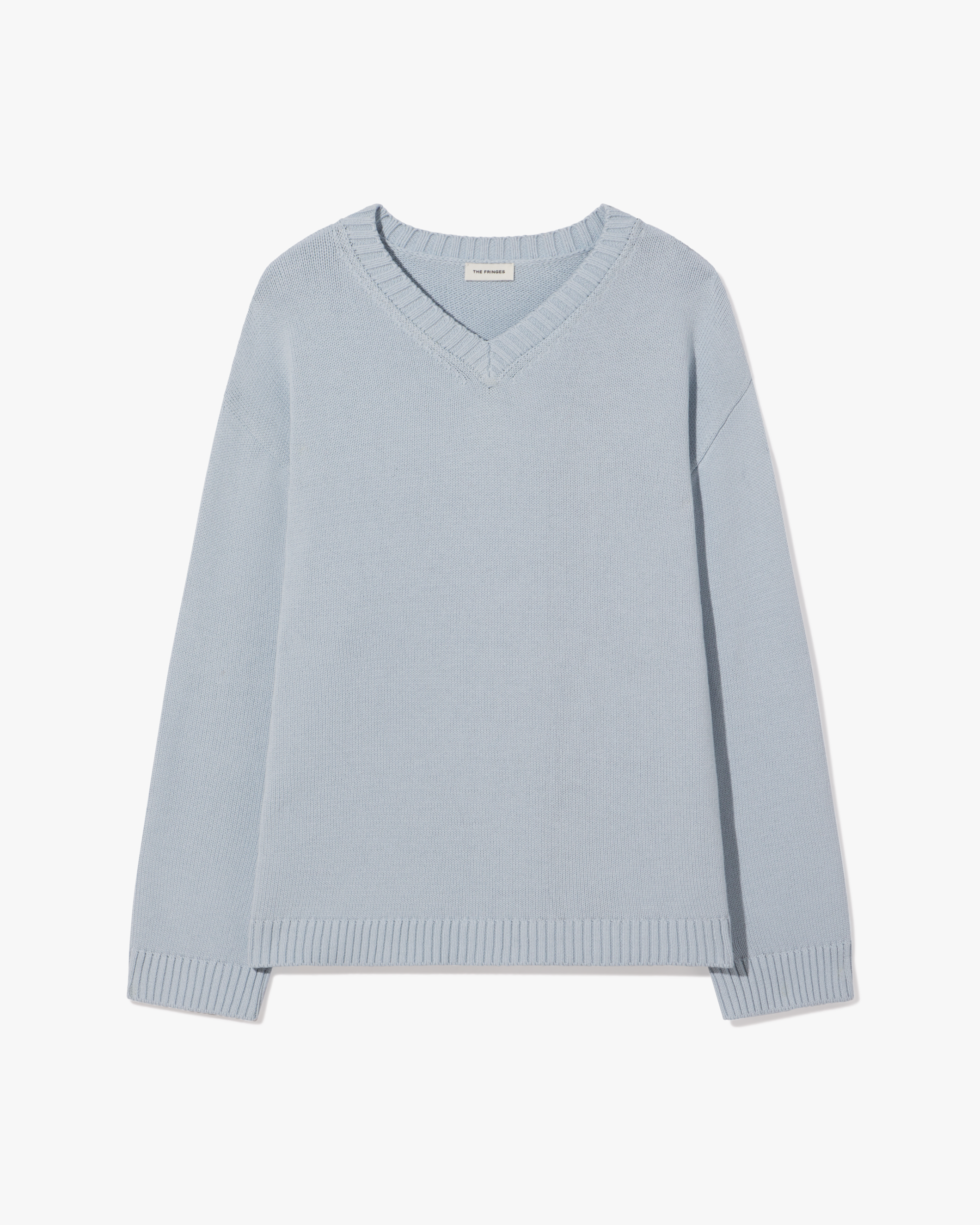 V-Neck Cotton Knit Sweater – The Fringes