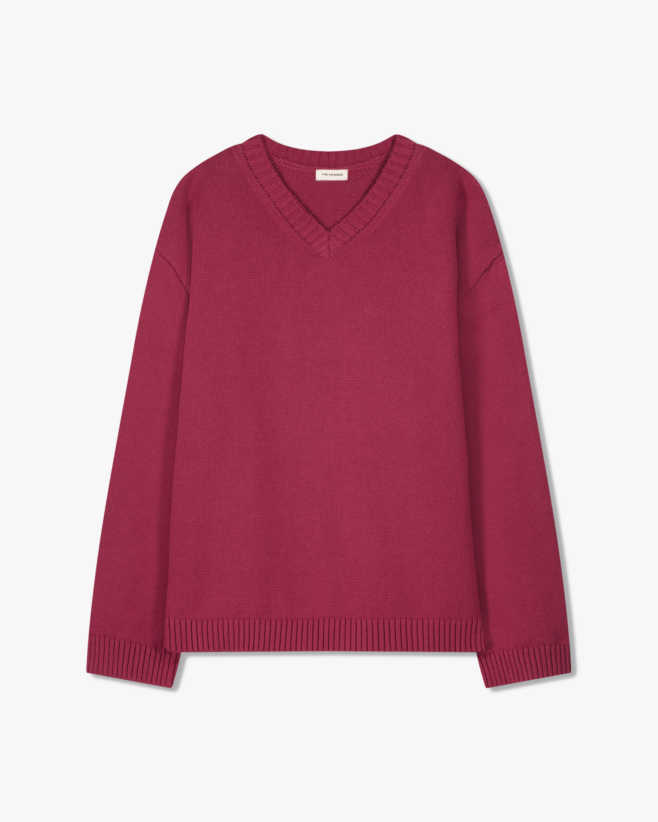 V-Neck Cotton Knit Sweater – The Fringes