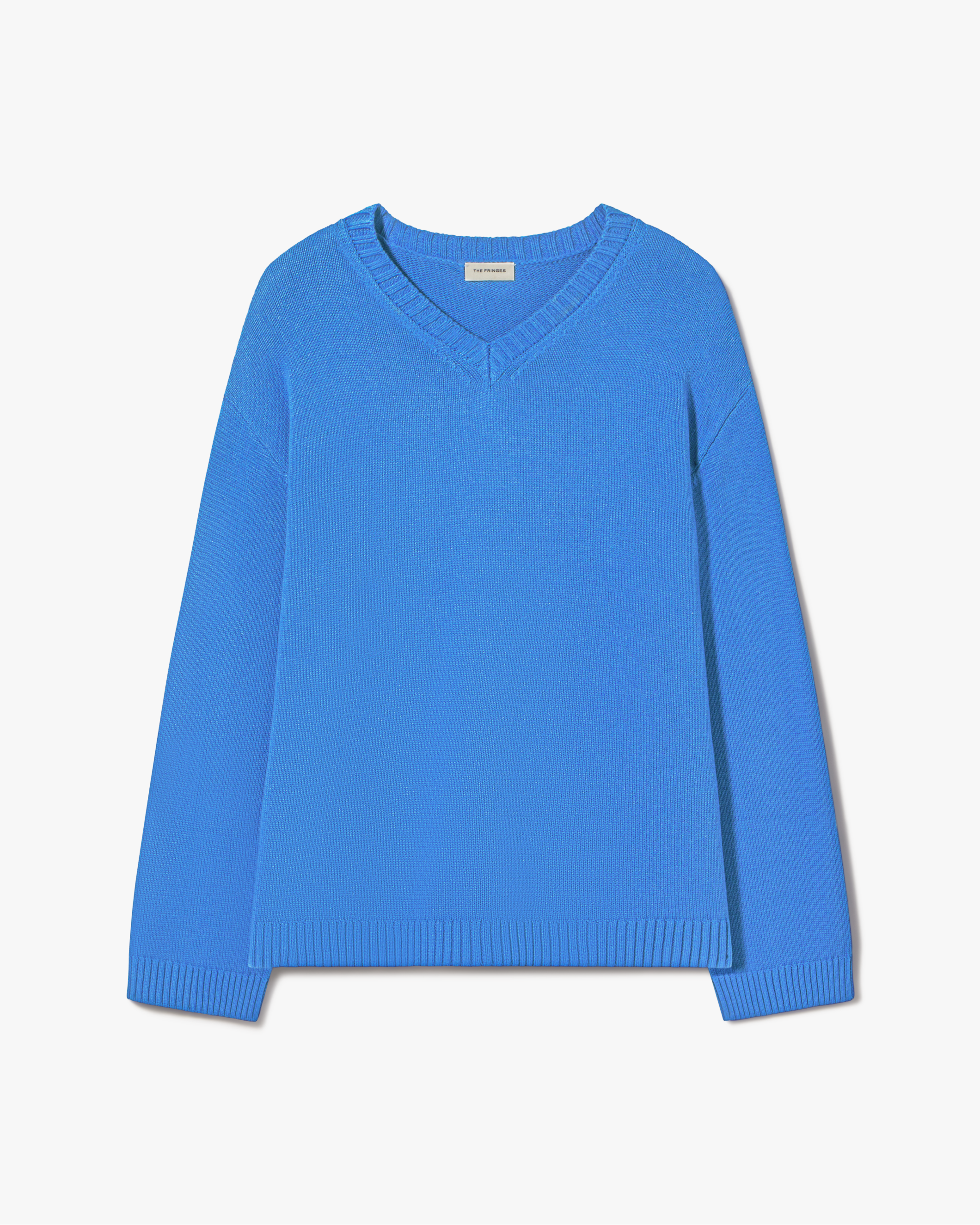 V-Neck Cotton Knit Sweater – The Fringes